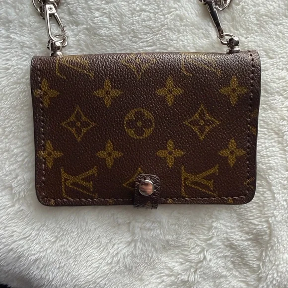 Louis Vuitton Brown Gold Wallet/Crossbody/Passport holder Upcycled, comes w/ COA - Picture 1 of 6